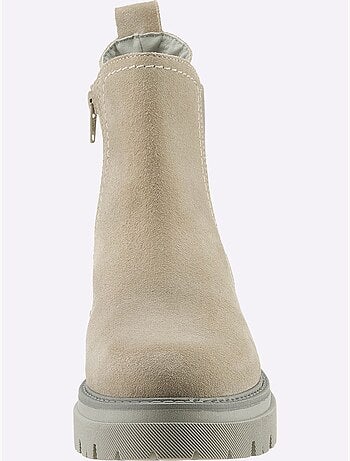 Bottines Cuir Velours De Vache. - Taille Standard - Helline
