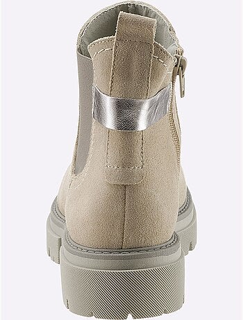 Bottines Cuir Velours De Vache. - Taille Standard - Helline