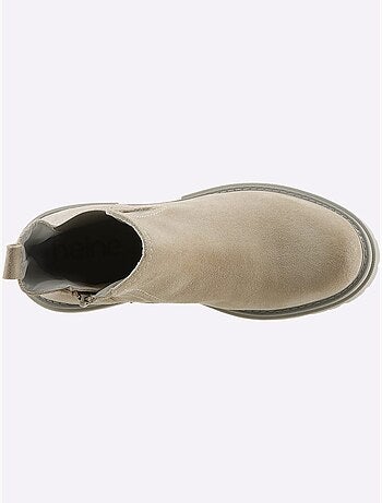 Bottines Cuir Velours De Vache. - Taille Standard - Helline