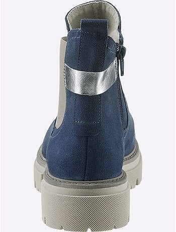 Bottines Cuir Velours De Vache. - Taille Standard - Helline