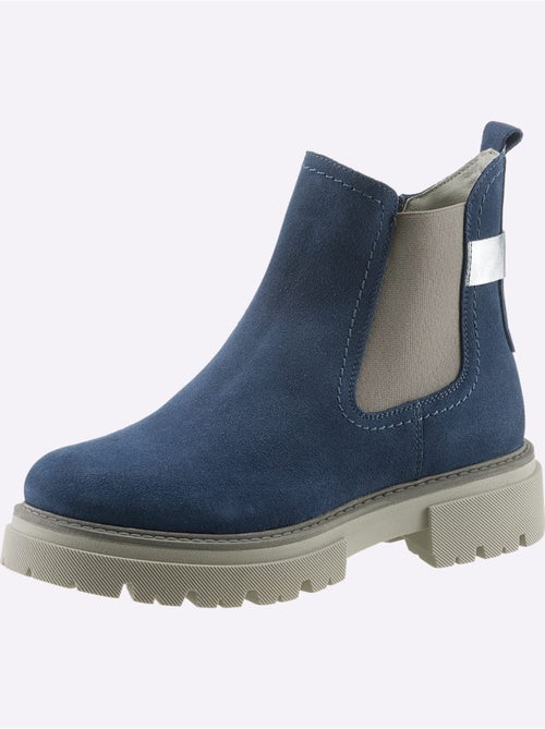 Bottines Cuir Velours De Vache. - Taille Standard - Helline - Kiabi