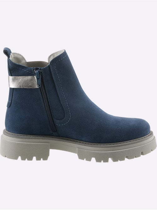 Bottines Cuir Velours De Vache. - Taille Standard - Helline - Kiabi