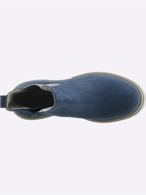 Bottines Cuir Velours De Vache. - Taille Standard - Helline - Kiabi