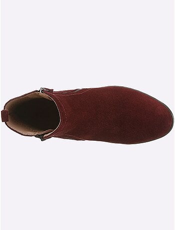 Bottines Cuir Velours De Vache. - Taille Standard - Helline