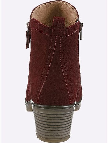 Bottines Cuir Velours De Vache. - Taille Standard - Helline