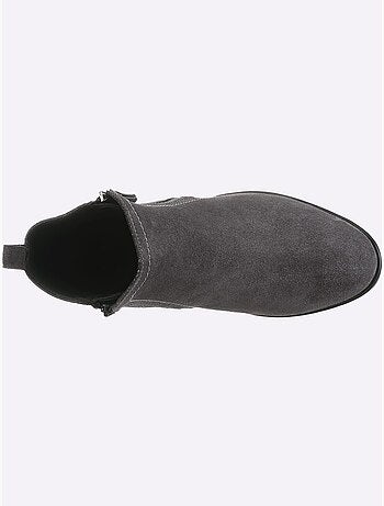 Bottines Cuir Velours De Vache. - Taille Standard - Helline