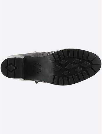 Bottines Cuir Velours De Vache. - Taille Standard - Helline