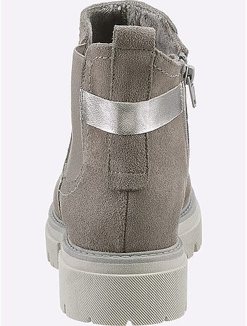 Bottines Cuir Velours De Vache. - Taille Standard - Helline