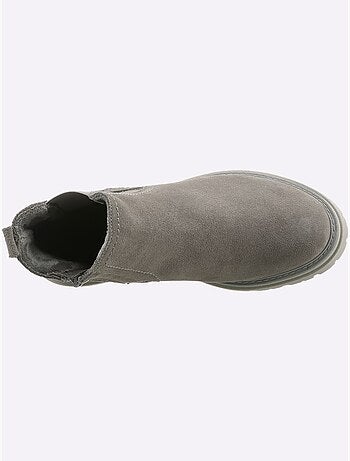 Bottines Cuir Velours De Vache. - Taille Standard - Helline
