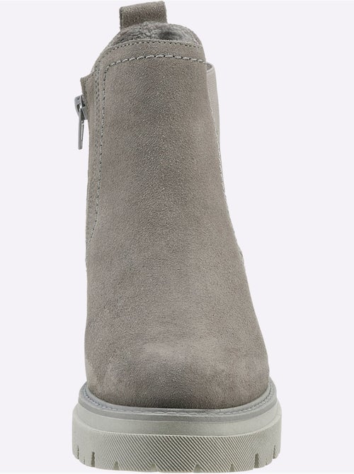 Bottines Cuir Velours De Vache. - Taille Standard - helline - Kiabi