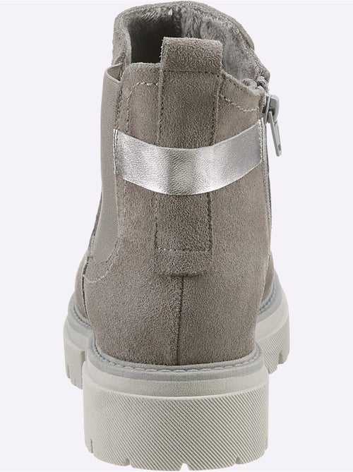 Bottines Cuir Velours De Vache. - Taille Standard - helline - Kiabi