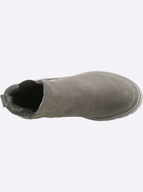 Bottines Cuir Velours De Vache. - Taille Standard - helline - Kiabi