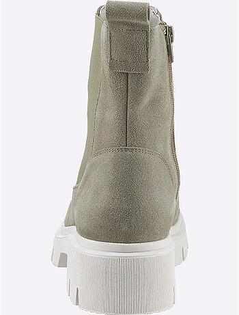 Bottines Cuir Velours De Vache. - Taille Standard - Helline
