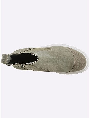 Bottines Cuir Velours De Vache. - Taille Standard - Helline