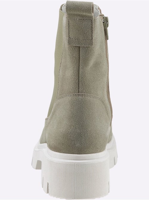 Bottines Cuir Velours De Vache. - Taille Standard - helline - Kiabi