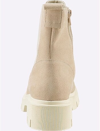 Bottines Cuir Velours De Vache. - Taille Standard - Helline