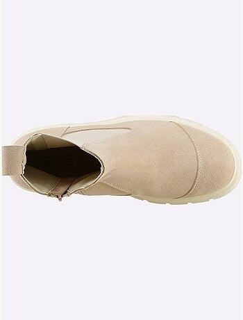 Bottines Cuir Velours De Vache. - Taille Standard - Helline