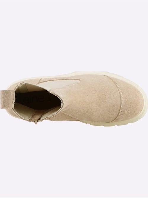 Bottines Cuir Velours De Vache. - Taille Standard - Helline - Kiabi Bottines Cuir Velours De Vache. - Taille Standard - Helline - Kiabi
