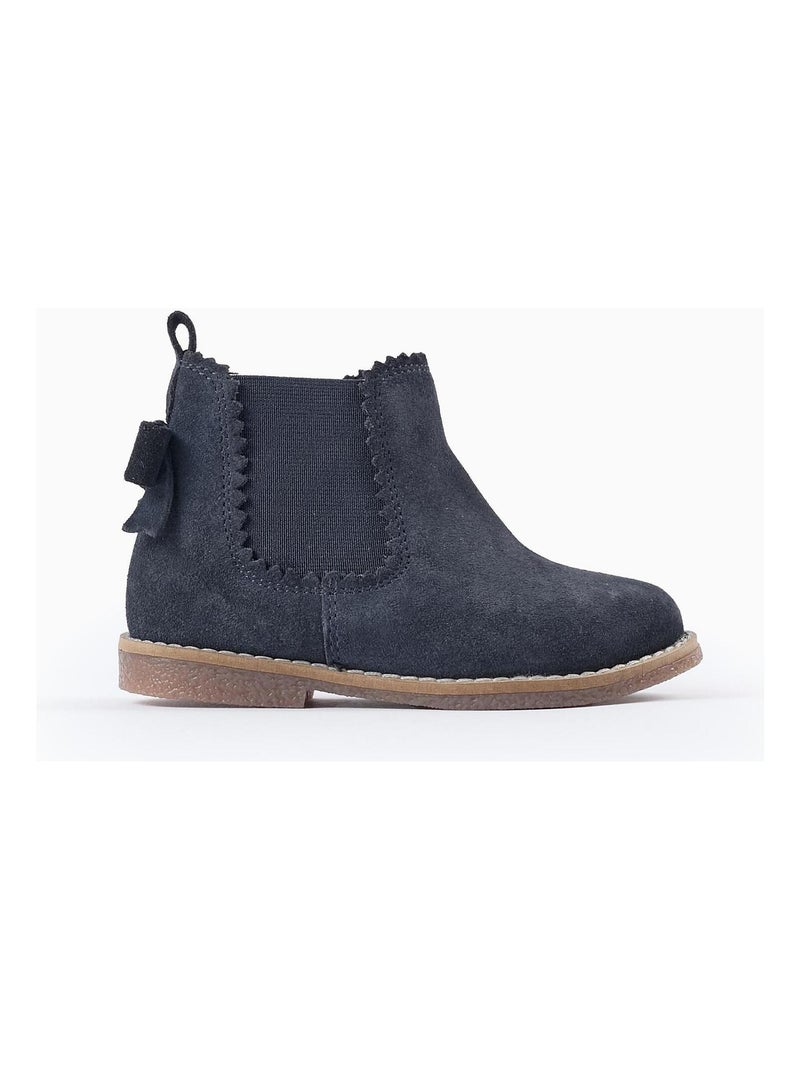 Bottines daim, fermeture à glissière FRENCH CONNECTION Bleu foncé - Kiabi