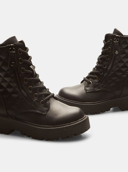 Bottines de combat avec fermeture à lacets et zip BATA - Kiabi