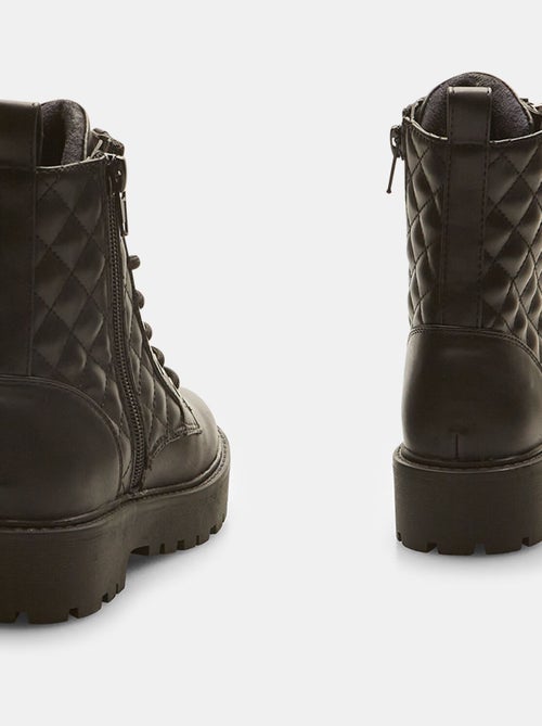 Bottines de combat avec fermeture à lacets et zip BATA - Kiabi