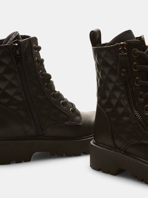 Bottines de combat avec fermeture à lacets et zip BATA - Kiabi