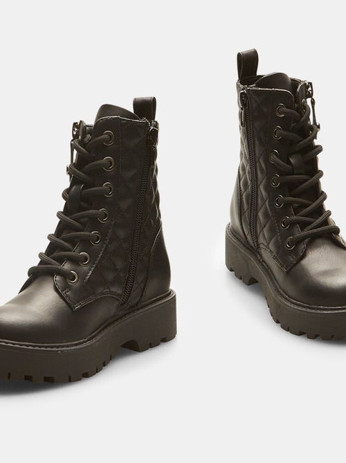Bottines de combat avec fermeture à lacets et zip BATA - Kiabi