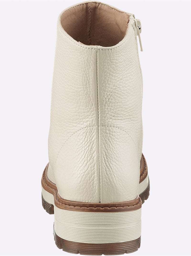 Bottines De Fabrication Espagnole - Taille Standard - Helline Crème - Kiabi