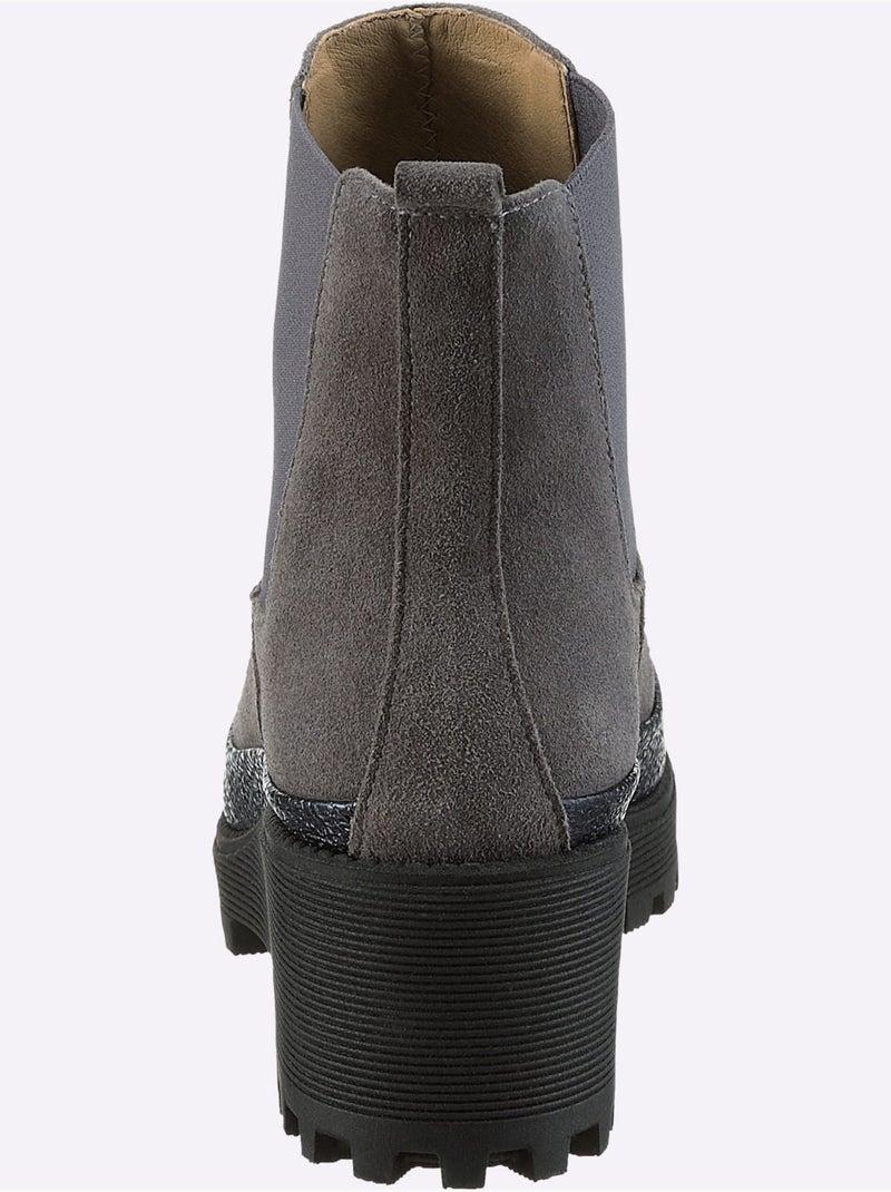 Bottines De Fabrication Espagnole - Taille Standard - Helline Gris Bleu - Kiabi