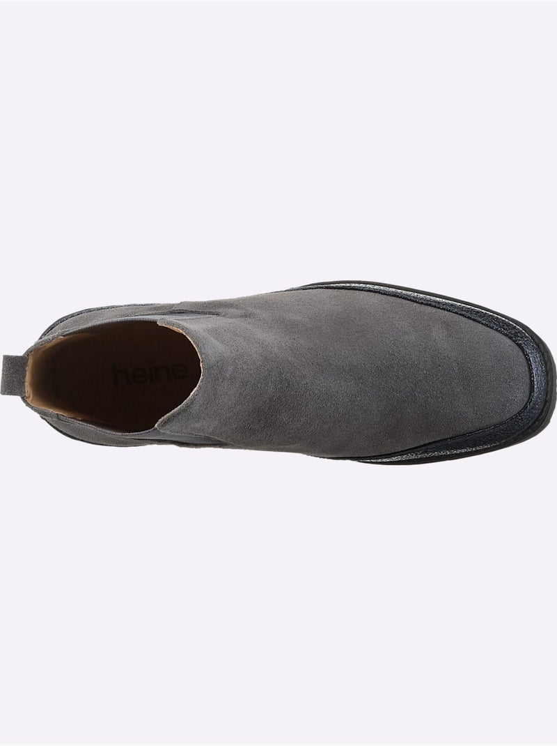Bottines De Fabrication Espagnole - Taille Standard - Helline Gris Bleu - Kiabi