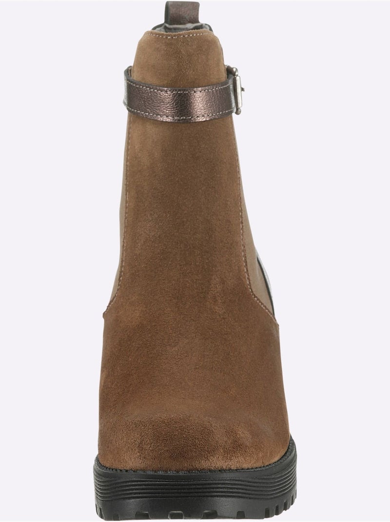 Bottines De Fabrication Espagnole - Taille Standard - helline Gris Marron Gris - Kiabi