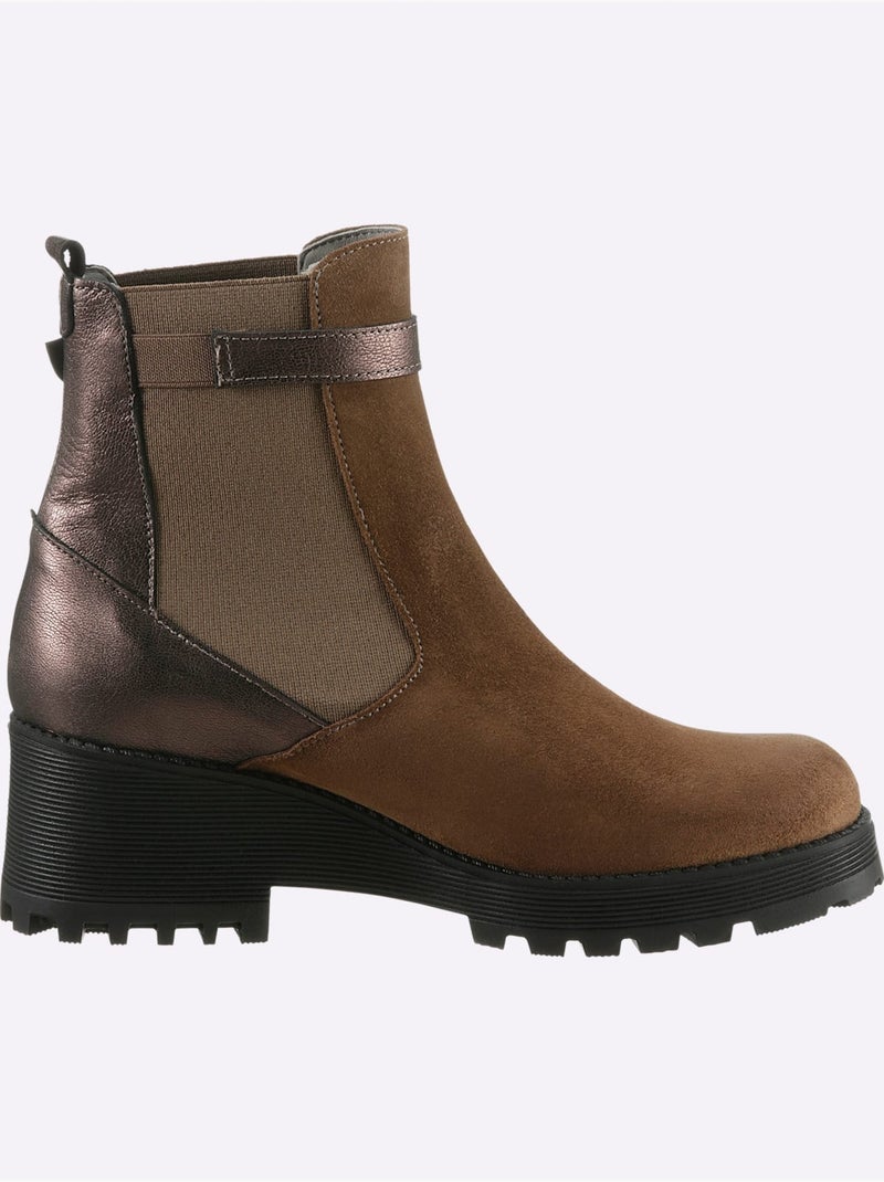 Bottines De Fabrication Espagnole - Taille Standard - helline Gris Marron Gris - Kiabi