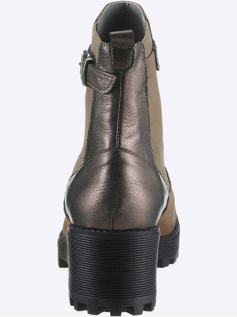 Bottines De Fabrication Espagnole - Taille Standard - helline Gris Marron Gris - Kiabi