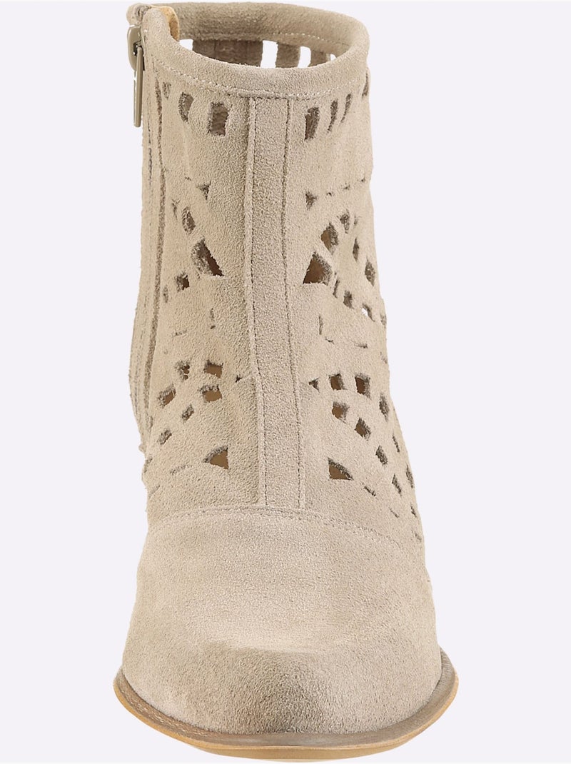 Bottines De Fabrication Espagnole - Taille Standard - Helline Gris taupe - Kiabi