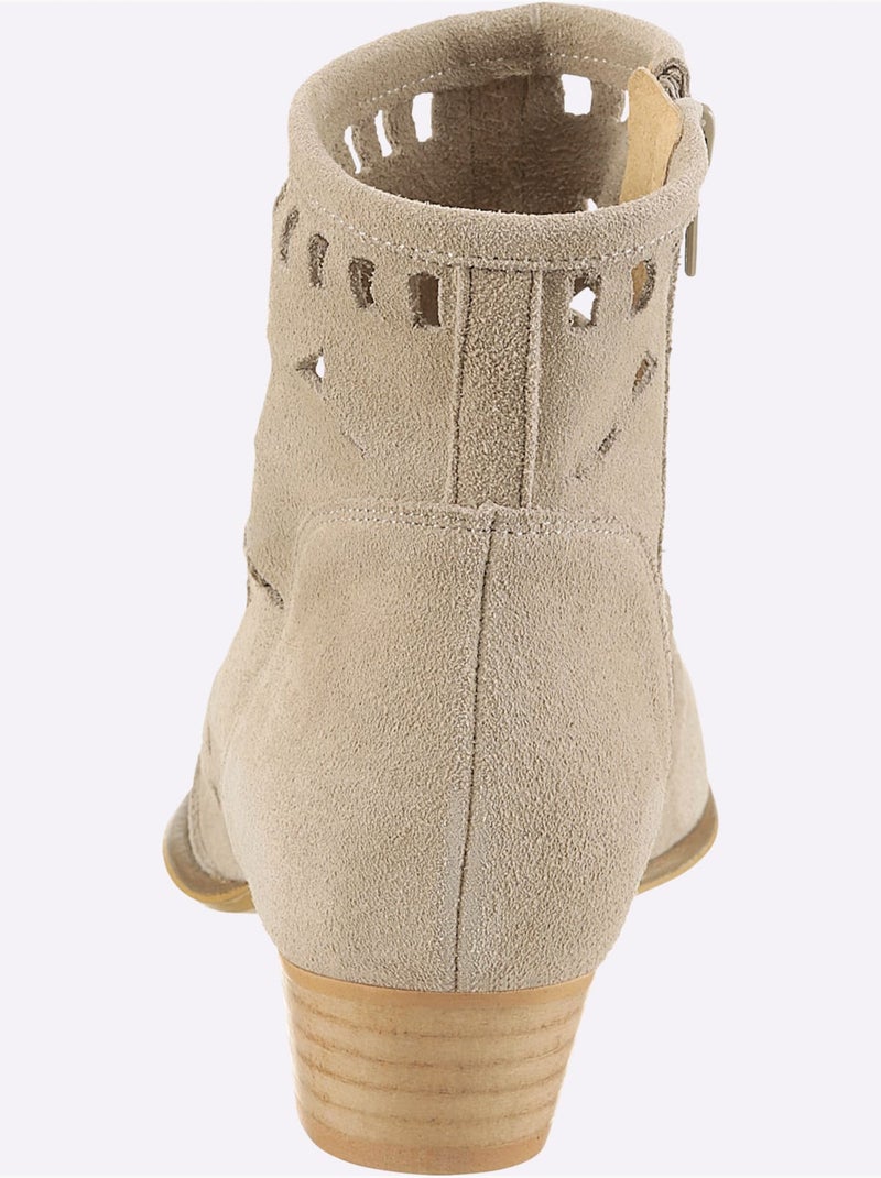 Bottines De Fabrication Espagnole - Taille Standard - Helline Gris taupe - Kiabi