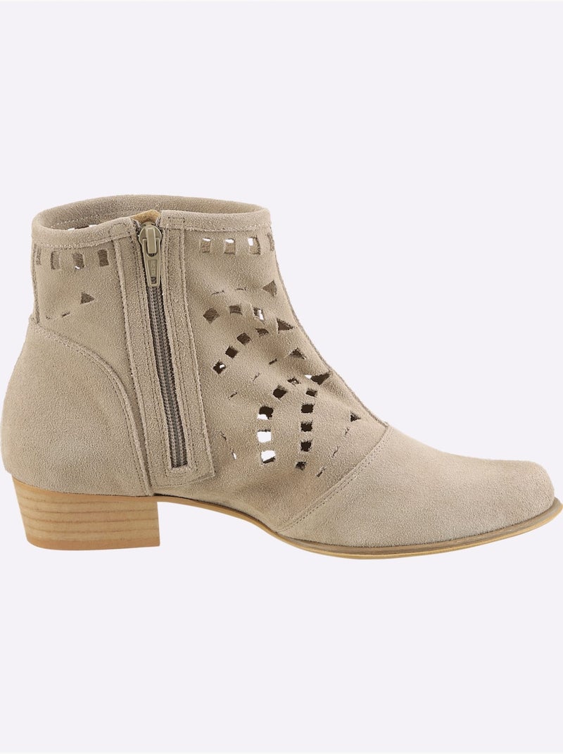 Bottines De Fabrication Espagnole - Taille Standard - Helline Gris taupe - Kiabi