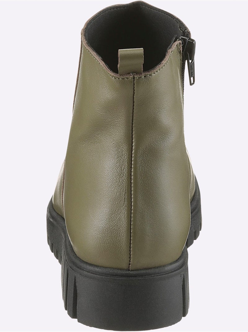 Bottines De Fabrication Espagnole - Taille Standard - Helline Kaki - Kiabi