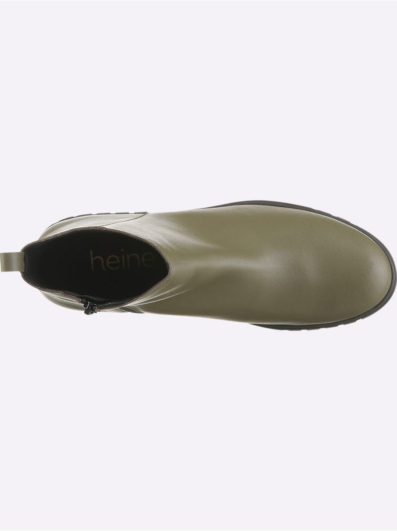 Bottines De Fabrication Espagnole - Taille Standard - Helline Kaki - Kiabi