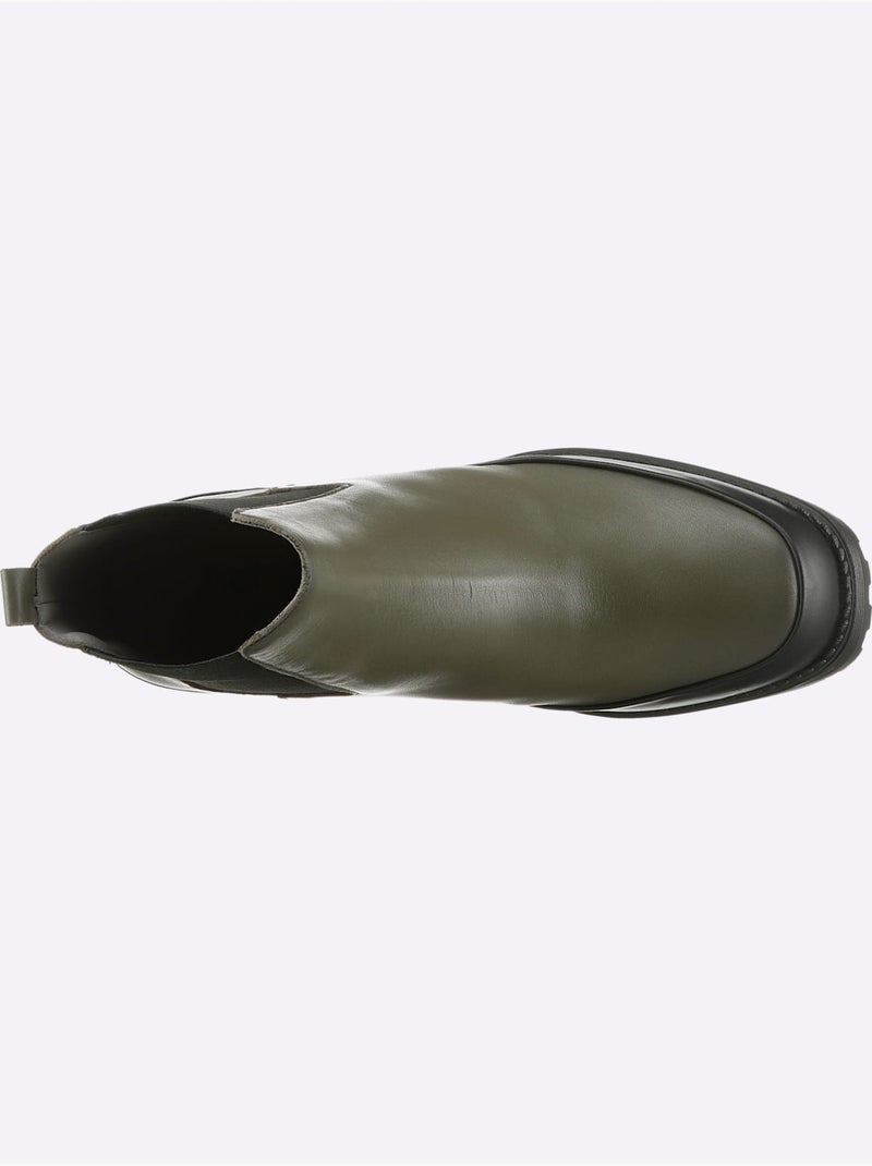 Bottines De Fabrication Espagnole - Taille Standard - Helline Noir Kaki - Kiabi