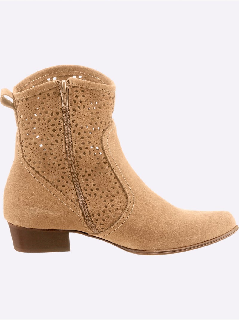 Bottines De Fabrication Espagnole - Taille Standard - Helline Sable - Kiabi