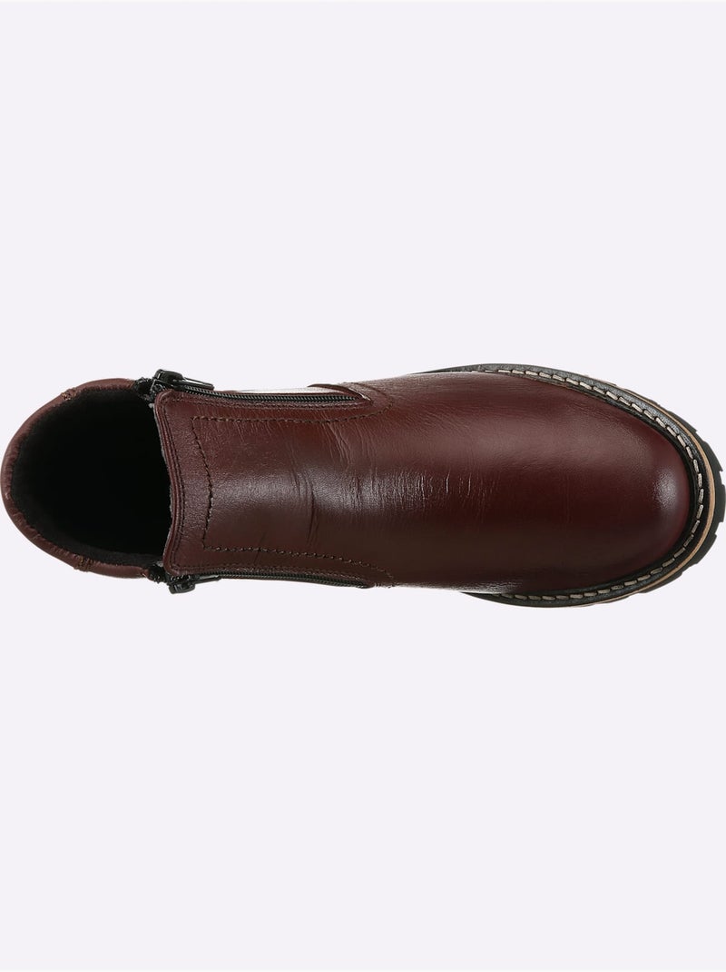 Bottines De Fabrication Portugaise - Taille Standard - Helline Bordeaux - Kiabi
