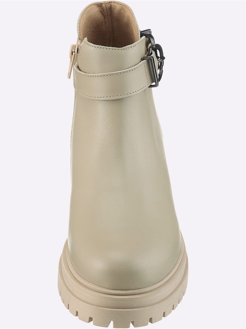 Bottines De Fabrication Portugaise - Taille Standard - Helline Ecru - Kiabi