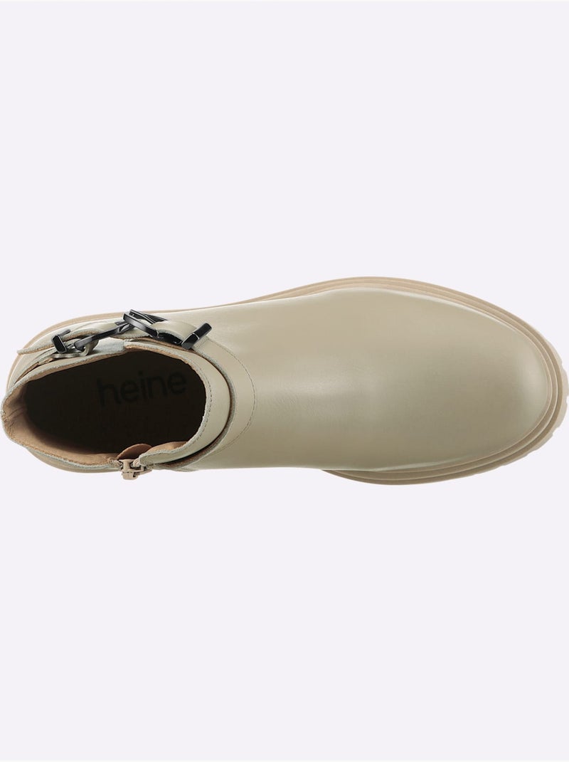 Bottines De Fabrication Portugaise - Taille Standard - Helline Ecru - Kiabi