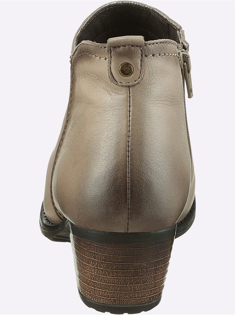 Bottines De Fabrication Portugaise - Taille Standard - Helline Gris taupe - Kiabi