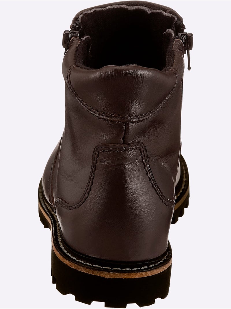 Bottines De Fabrication Portugaise - Taille Standard - Helline Marron - Kiabi