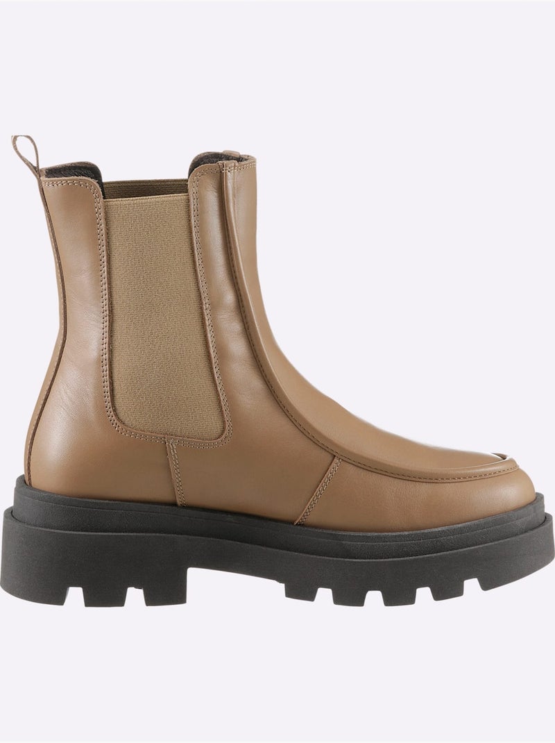 Bottines De Fabrication Portugaise - Taille Standard - Helline Marron - Kiabi