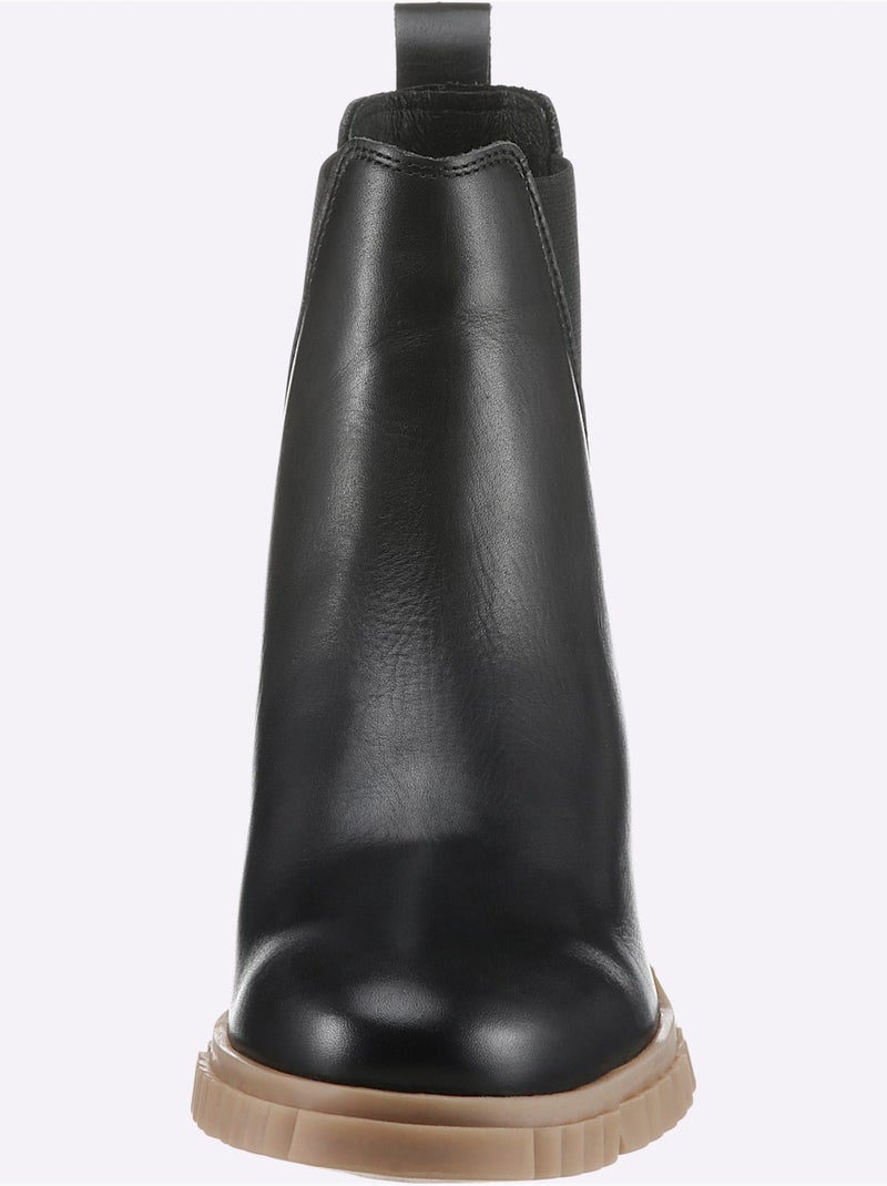 Bottines De Fabrication Portugaise - Taille Standard - Helline Noir Jaune - Kiabi