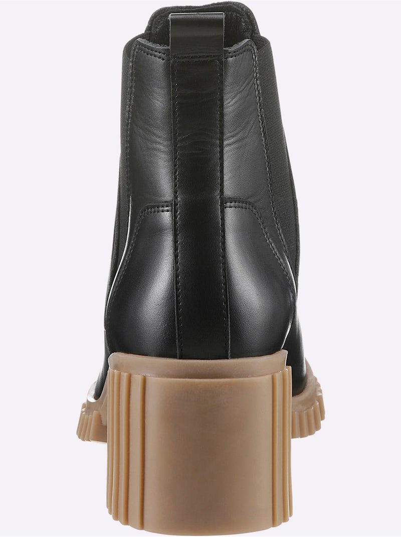Bottines De Fabrication Portugaise - Taille Standard - Helline Noir Jaune - Kiabi