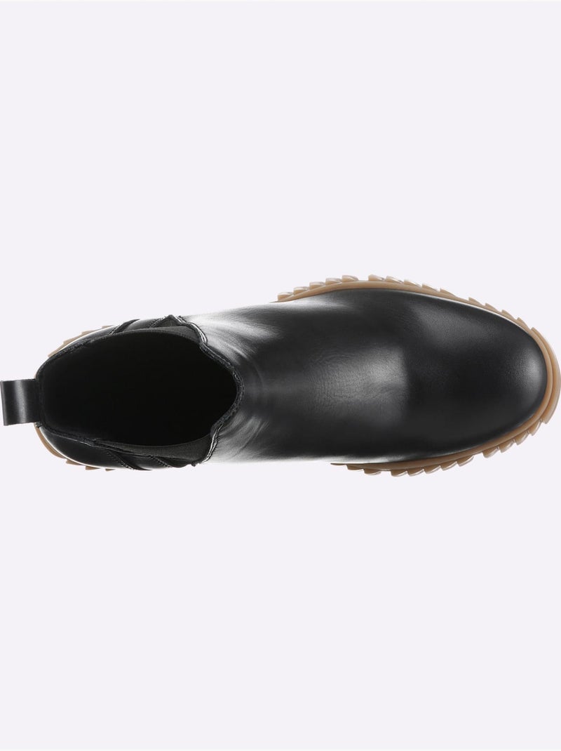 Bottines De Fabrication Portugaise - Taille Standard - Helline Noir Jaune - Kiabi