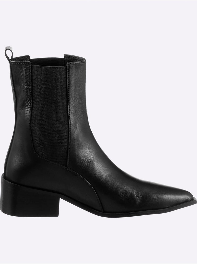 Bottines De Fabrication Portugaise - Taille Standard - Helline Noir - Kiabi